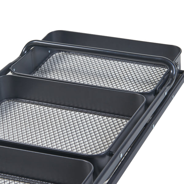 Chariot roulant Vörå à 3 niveaux 88x45x30cm Noir [en.casa]