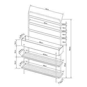 Support de plantes d'extérieur Aalsmeer Métal 154x96x24 cm Noir [casa.pro]