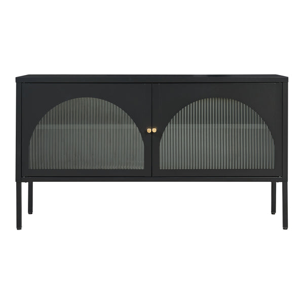 Meuble TV Karlskrona 115x35x64 cm Noir mat [en.casa]