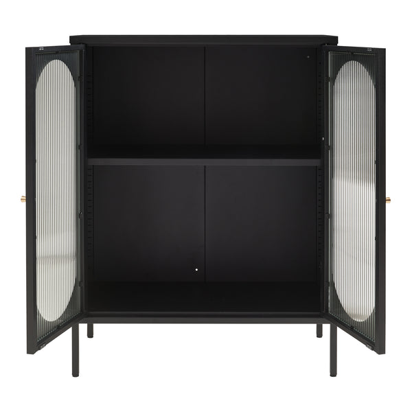 Buffet Karlskrona 102x80x40 cm Noir mat [en.casa]