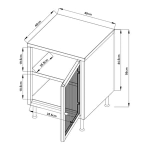 Armoire d'appoint Lindau 56 x 40 x 40 cm blanc crème [en.casa]