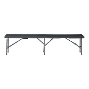 Ensemble banc pliant 2 pcs. Aspect rotin noir [en.casa]