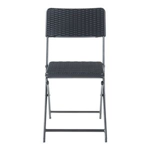 Ensemble de chaises pliantes Mark 2 pcs, aspect rotin, noir [en.casa]