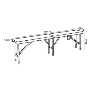 Ensemble banc pliant Ljusnarsberg 2 pièces Blanc [en.casa]