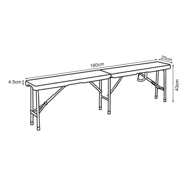 Ensemble banc pliant Ljusnarsberg 2 pièces Blanc [en.casa]