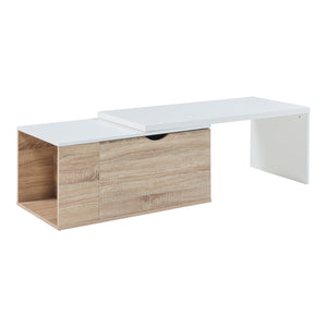 Table d'appoint Österåker 100x47,5x40 cm aspect bois/blanc [en.casa]