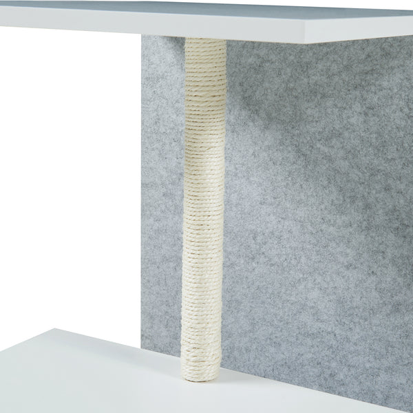 Table d'appoint avec poteau à griffer Masfjorden Blanc [en.casa]