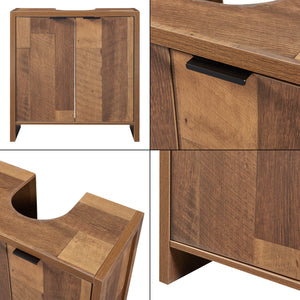 Meuble sous-lavabo Namsskogan 60x60x30cm aspect noyer [en.casa]