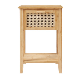 Table de chevet Leirfjord 60x40x35 cm Bambou Naturel [en.casa]