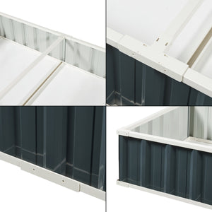 Carré potager surélevé Albrandswaard 258x90x30 cm Anthracite [en.casa]