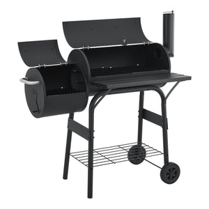 Grill-fumeur Arielli 115x110x64cm Noir [casa.pro]