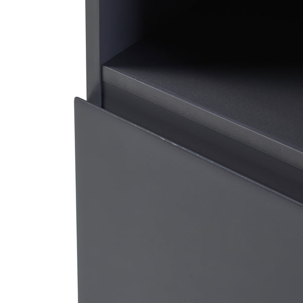 Armoire haute Overath 160x30x30cm Gris [en.casa]