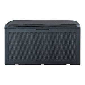 Boîte de rangement Atella 122x54,5x65cm Noir, aspect rotin [casa.pro]