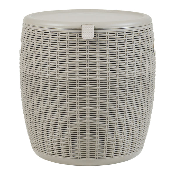 Tabouret glacière Avetrana 44xØ40 cm Marron clair [casa.pro]