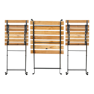 Ensemble bistrot Bovino 3 pièces en bois d'acacia [casa.pro]