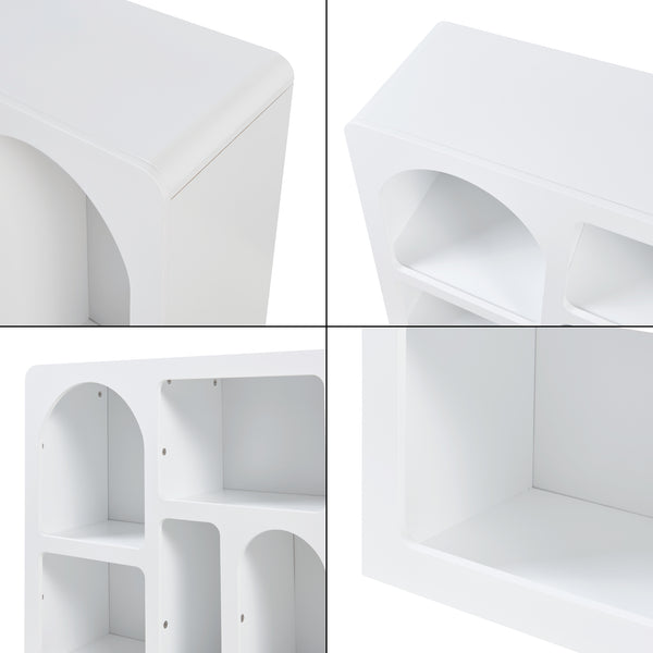 Buffet Vågå avec compartiments ouverts 110x30x70 cm Blanc [en.casa]