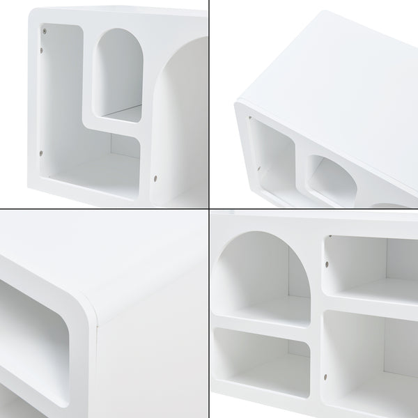 Table TV Vågå 140x40x48 cm Blanc [en.casa]