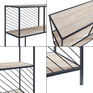 Console Övertorneå 100x30x75 cm Noir/Chêne [en.casa]