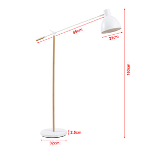 Lampadaire Banchory Métal 163 cm Aspect bois/Blanc [lux.pro]