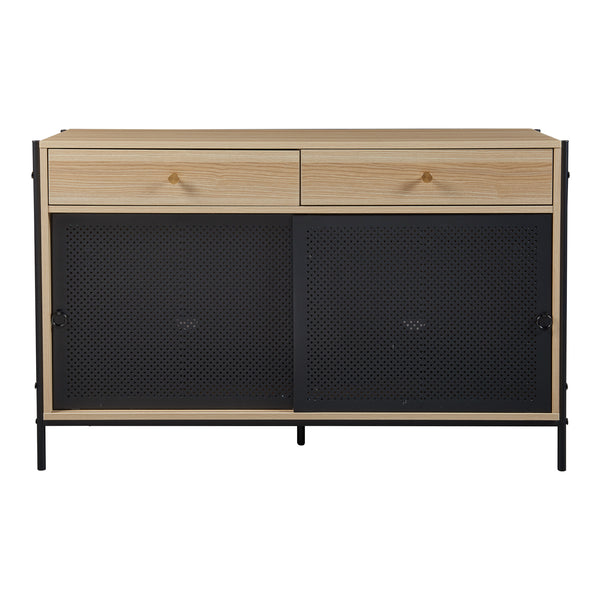 Meuble TV Tysnes 120x40x75 cm Chêne/Noir [en.casa]