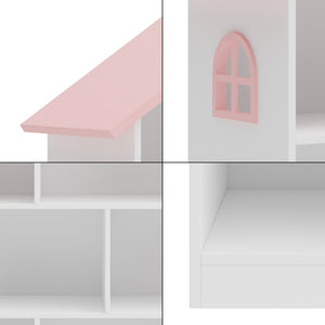 Étagère pour enfants Vipsali 107x83x30 cm Blanc/Rose [en.casa]