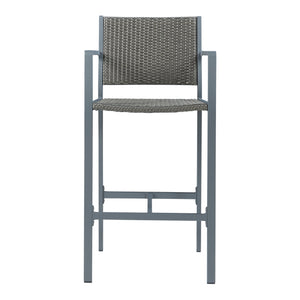 Lot de 2 tabourets de bar pour extérieur Avise hauteur d'assise 75 cm anthracite gris foncé casa.pro