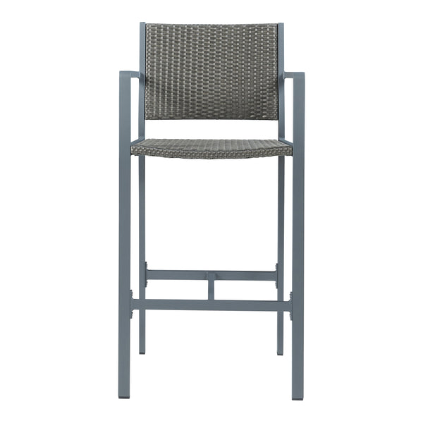 Lot de 2 tabourets de bar pour extérieur Avise hauteur d'assise 75 cm anthracite gris foncé casa.pro