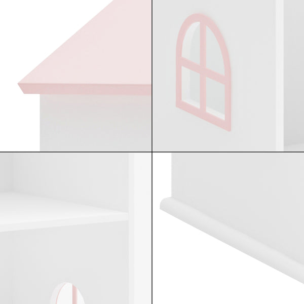 Étagère pour enfants Vipsali 140x40x35 cm Blanc/Rose [en.casa]