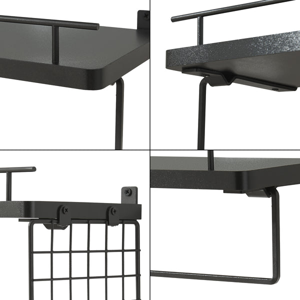 Étagère murale Vik lot de 2 noir [en.casa]