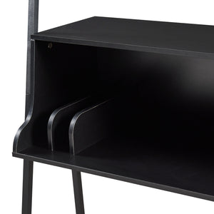 Bureau Storfjord acier 184 x 80 x 40 cm noir [en.casa]