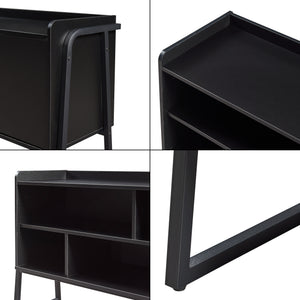 Meuble TV Storfjord 120 x 34 x 63 cm noir [en.casa]
