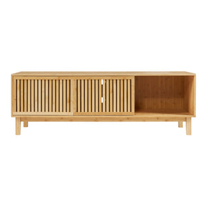 Meuble TV Ypäjä 150x42x50 cm Bambou Naturel [en.casa]