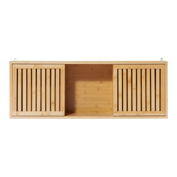 Étagère murale Ypäjä 93x20x33 cm Bambou [en.casa]