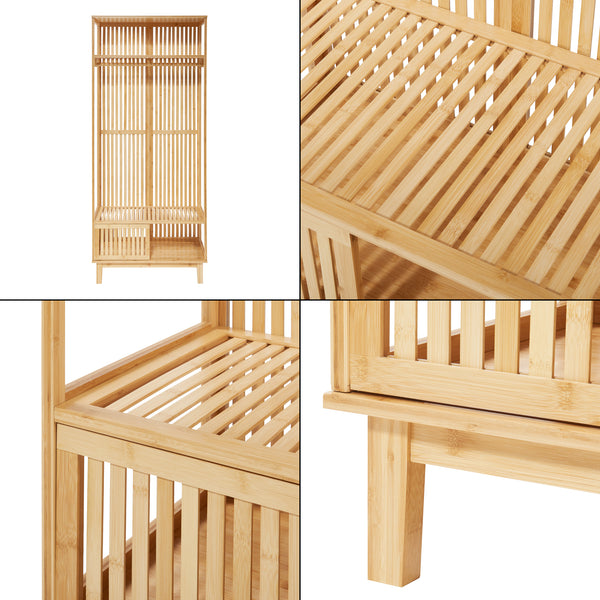 Portemanteau Ypäjä 187 x 80 x 47 cm bambou naturel [en.casa]