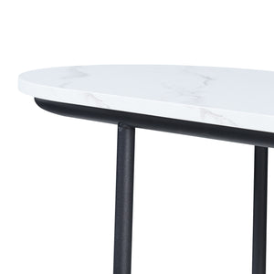 Console Nordfron 120x40x75 cm Marbre, blanc [en.casa]