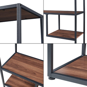 Bibliothèque Østre 180x83x34 cm Noir/Aspect noyer [en.casa]