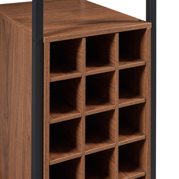 Table de bar Trøndelag 120x40x105 cm avec casier à vin pour 15 bouteilles [en.casa]