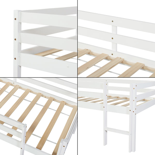 Lit enfant Siikalatva avec matelas 90x200cm Blanc [en.casa]