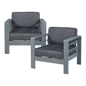 Salon de jardin 5 pièces Avise anthracite gris foncé casa.pro