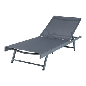 Chaise longue Baragiano avec table d'appoint anthracite gris foncé casa.pro