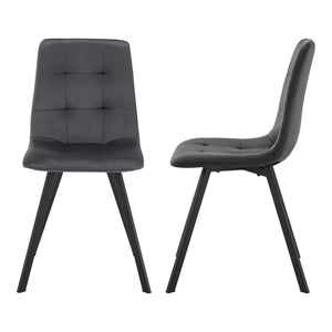 Chaise de salle à manger Lexnitz lot de 4 Pieds de chaise carrés Gris foncé [en.casa]