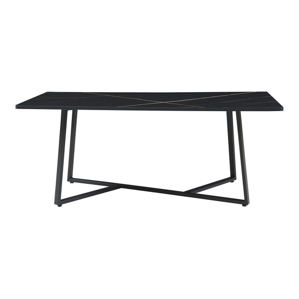 Table basse Riskiften 120x60x48 cm aspect marbre, noir [en.casa]