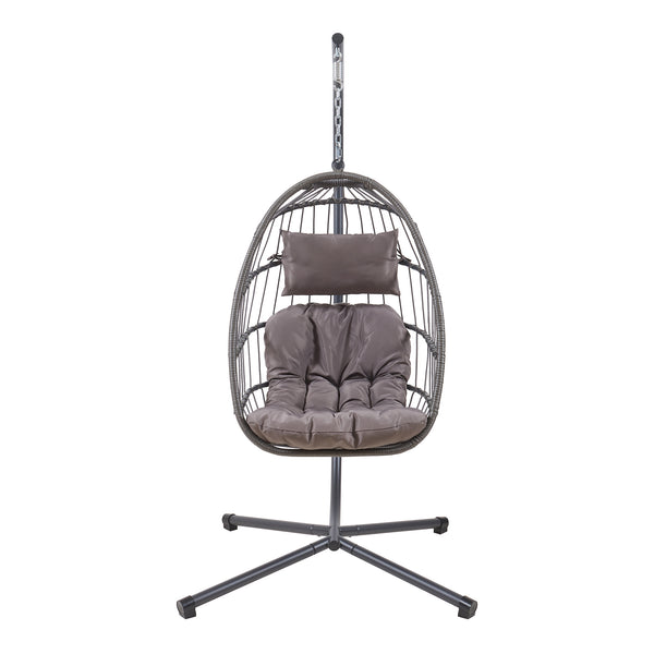 Fauteuil suspendu Edeng avec cadre 196x110x95 cm Gris [en.casa]