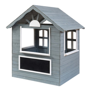 Maison de jeu pour enfants Vesa 138x120x102 cm Bois de sapin Gris [casa.pro]