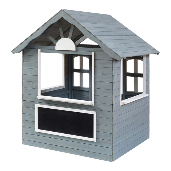 Maison de jeu pour enfants Vesa 138x120x102 cm Bois de sapin Gris [casa.pro]