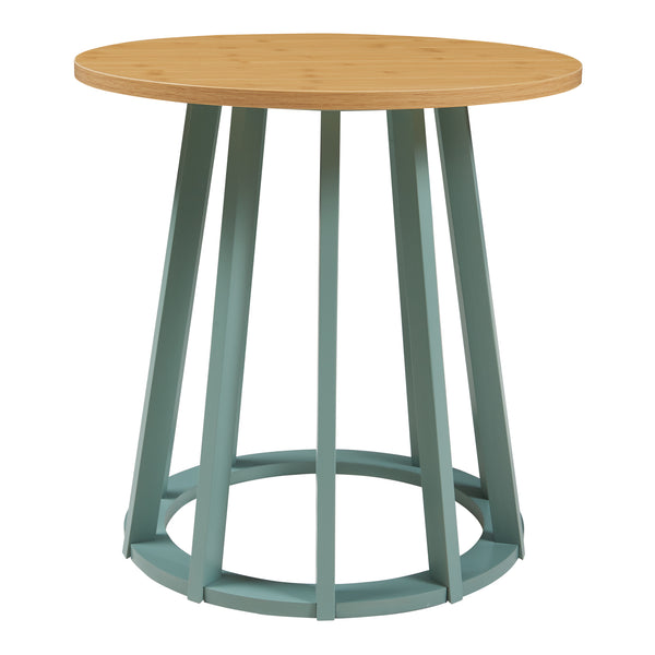 Table d'appoint Lensuu 48xØ48 cm Vert pastel/Chêne [en.casa]