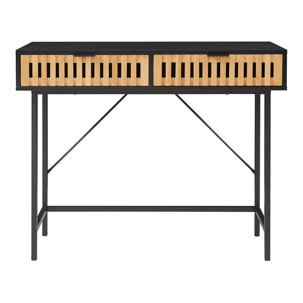 Console Luniehti 100x40x75 cm Noir/Nature [en.casa]