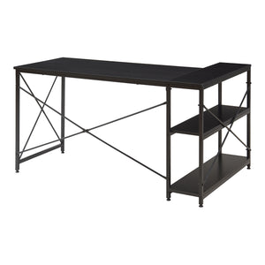 Bureau Raundsvalt 137 x 88 x 75 cm noir [en.casa]