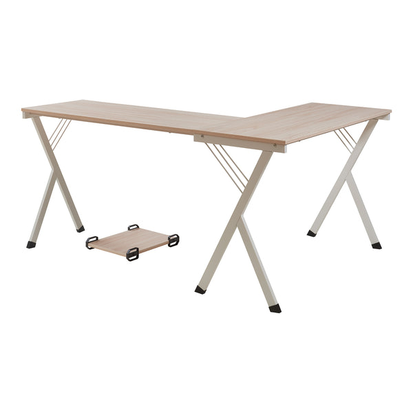 Bureau Tarielarg avec support PC en forme de L 158x120x75 cm aspect chêne [en.casa]