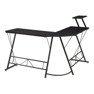 Bureau Yremso avec plateau surélevé 122 x 122 x 98 cm noir [en.casa] 